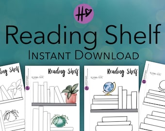 Printable Reading Tracker Bookshelf - Back Page for Your Planner / Bullet Journal  - DIGITAL DOWNLOAD -