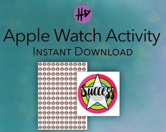 Apple Watch Activity Closed Rings Success - Printable Planner Journal Sticker - DIGITAL DOWNLOAD -