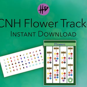 Flower Checklist Animal Crossing New Horizons Printable Planner Journal Sticker / Insert DIGITAL DOWNLOAD image 1