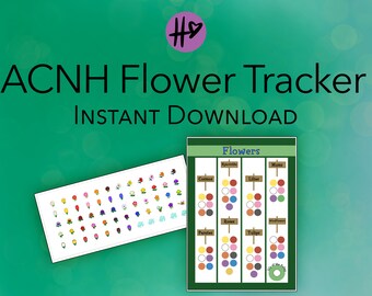 Flower Checklist - Animal Crossing New Horizons - Printable Planner Journal Sticker / Insert  - DIGITAL DOWNLOAD -