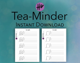 Printable Tea Tracker - Back Page for Your Planner / Bullet Journal  - DIGITAL DOWNLOAD