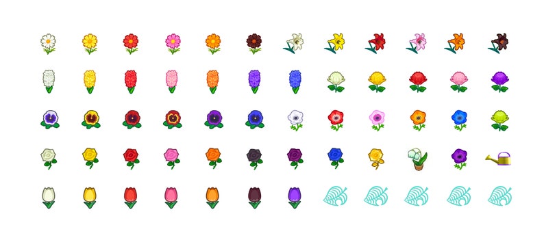 Flower Checklist Animal Crossing New Horizons Printable Planner Journal Sticker / Insert DIGITAL DOWNLOAD image 3