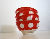 Retro vintage soviet tea bowl with polka dots - one bowl