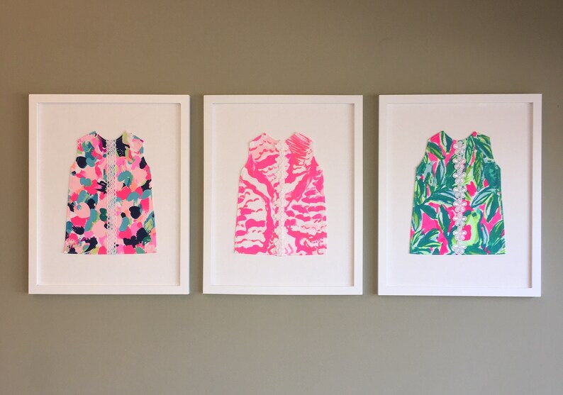 New Unframed Lilly Wall Art Decor Pulitzer Dress Nursery Girl Dorm Room