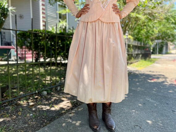 80s Jessica McClintock Pink Jacket & Skirt Matchi… - image 5