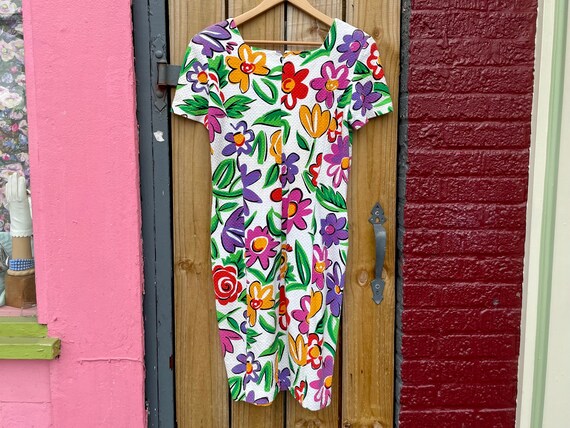 90s Floral Bodycon Dress / Adrienne Vittadini / W… - image 8