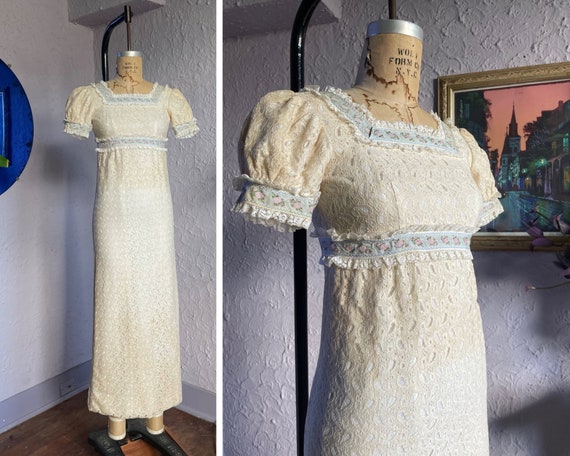 american vintage empire waist dress 19th Century Empire Dress in Printed or Striped Cotton – Townsends