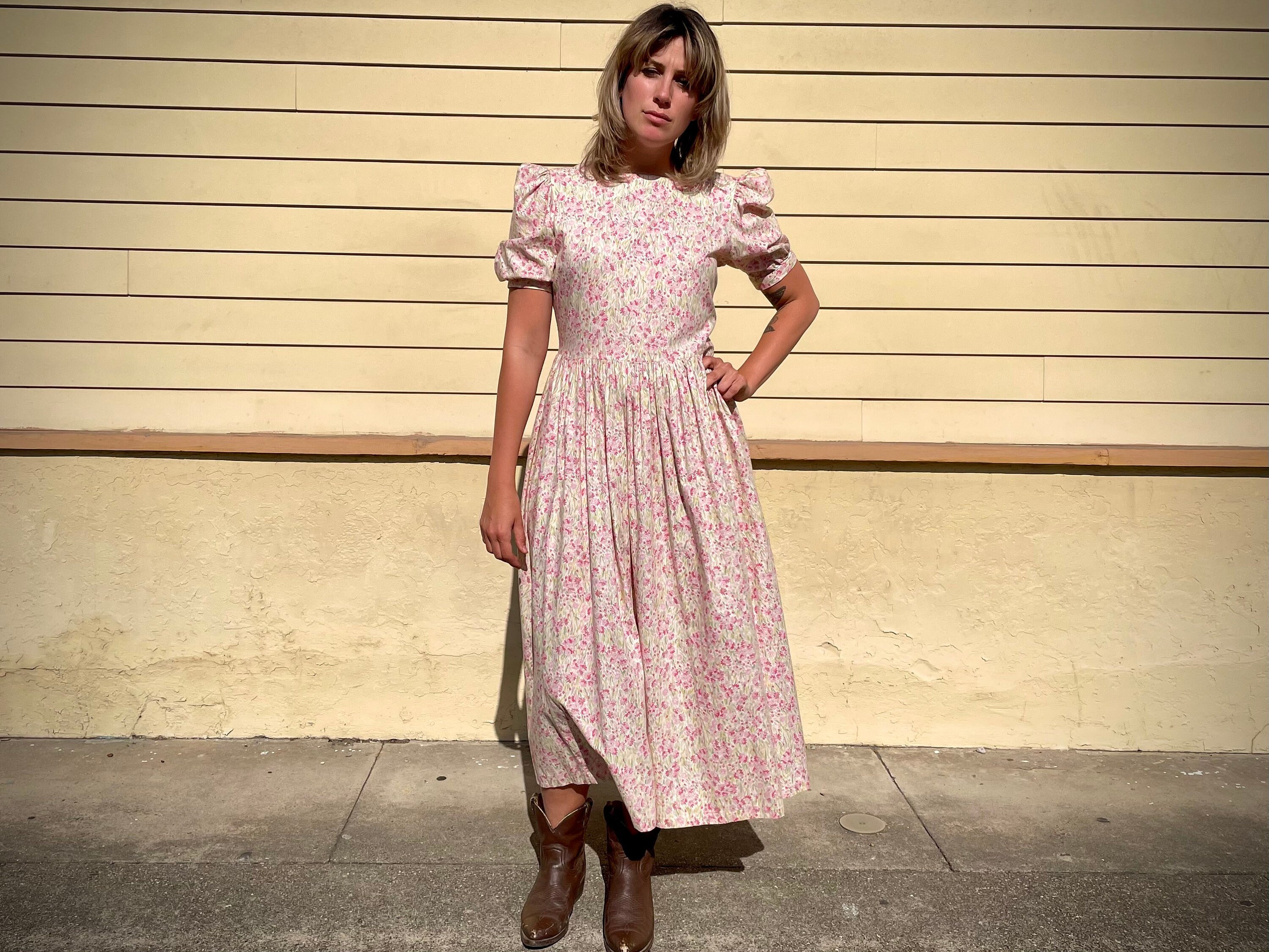laura ashley 80s floral dress