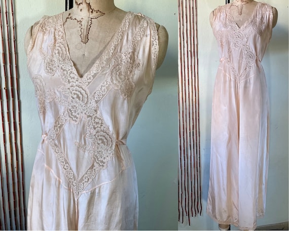 Vintage Silk Beach Pajamas Lounge Jumpsuit Playsui