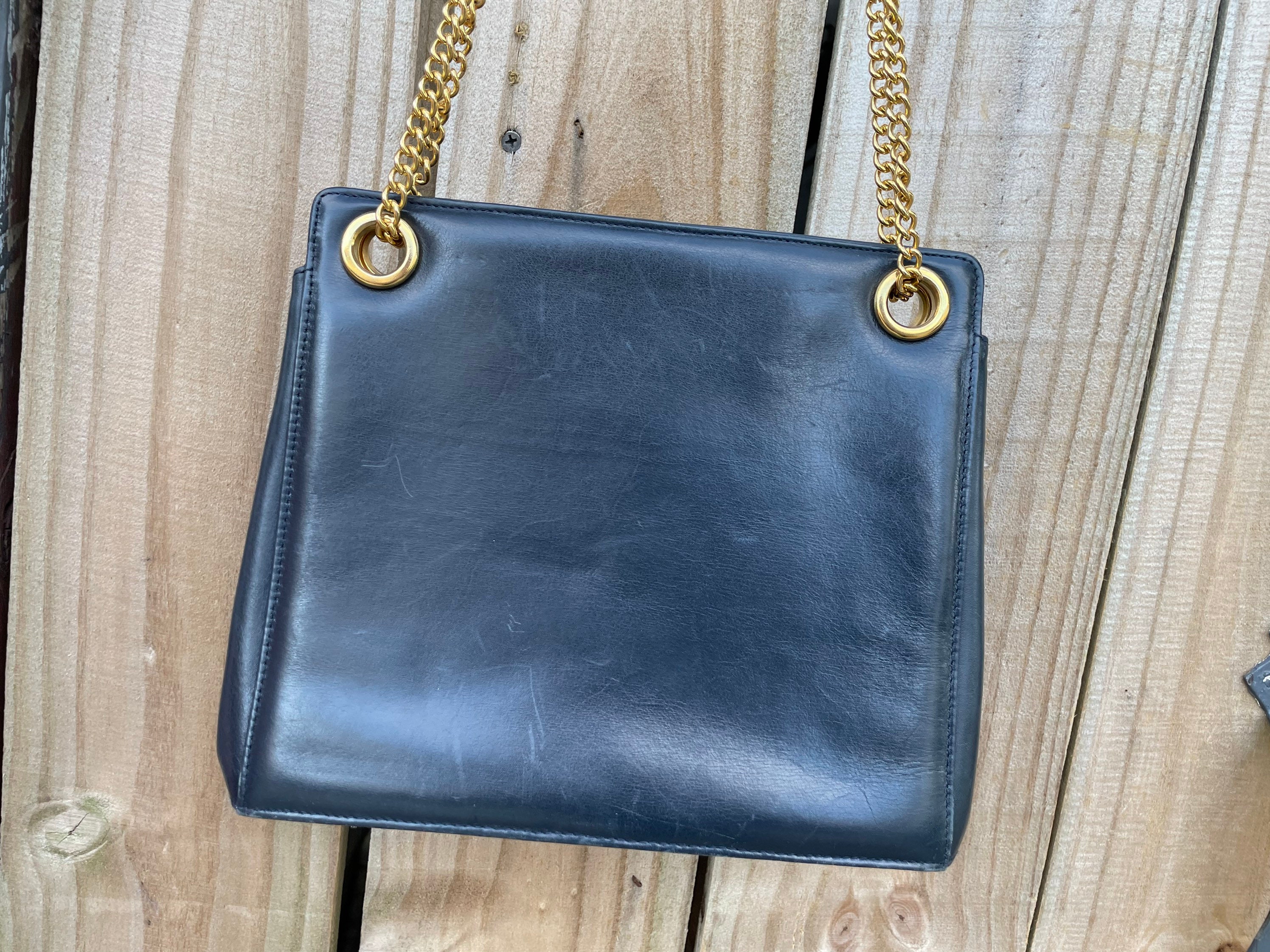 バッグ Rare Vintage Ferragamo quilted chain bag Vintage SALVATORE FERRAGAMO Black Fabric Layered Tote