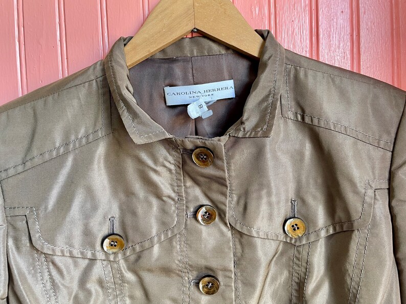 Y2K Brown Skirt Suit by Carolina Herrera / 2000s Womens Suit / Bronze