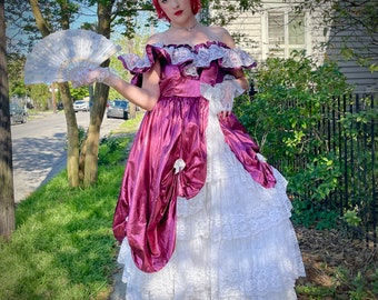 Loralie Originals Pink Princess Dress / 70s 80s Vintage Gown