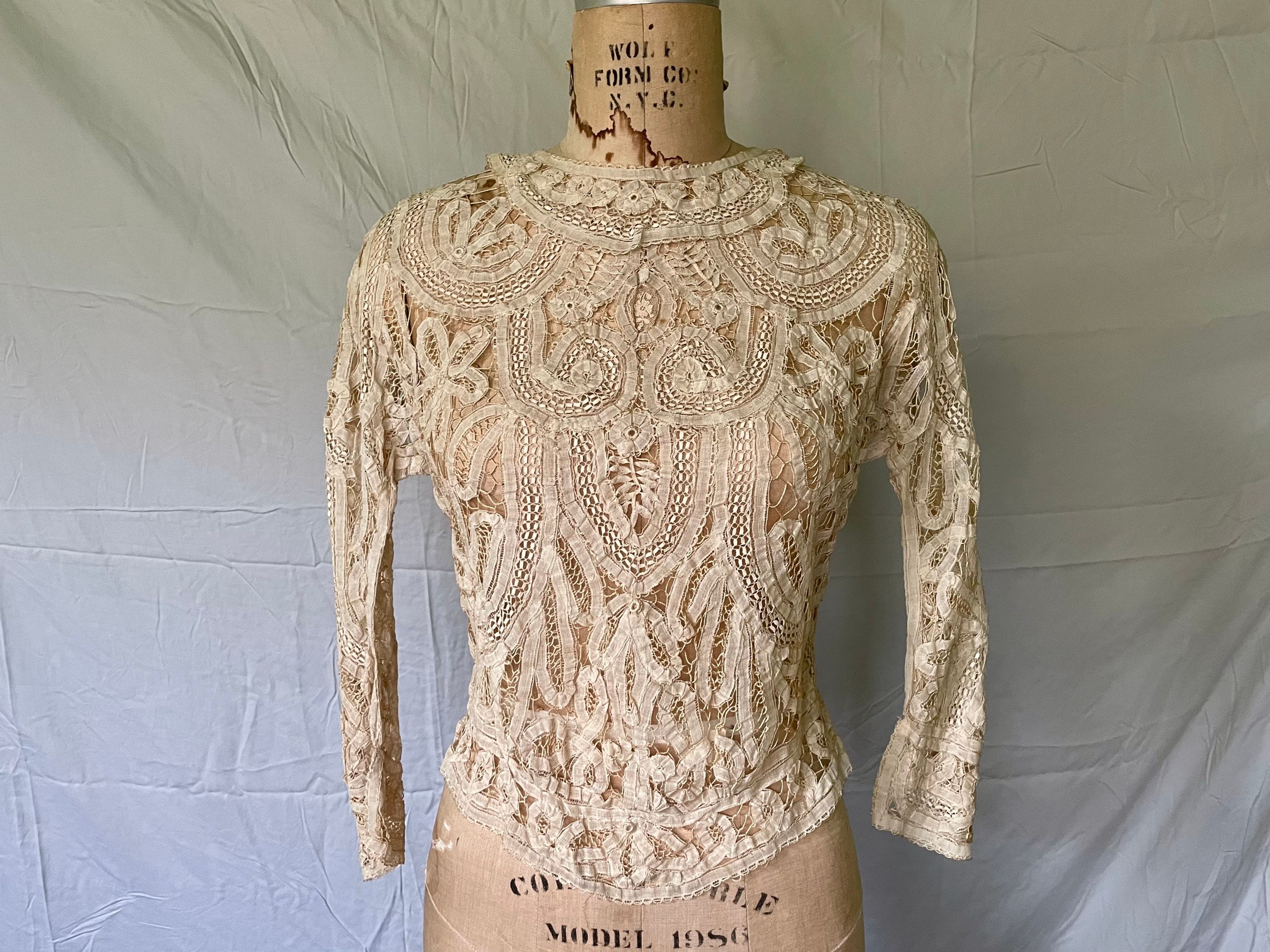 Antique Lace Blouse / Victorian Lace Blouse / 1900s 1910s Etsy Ireland