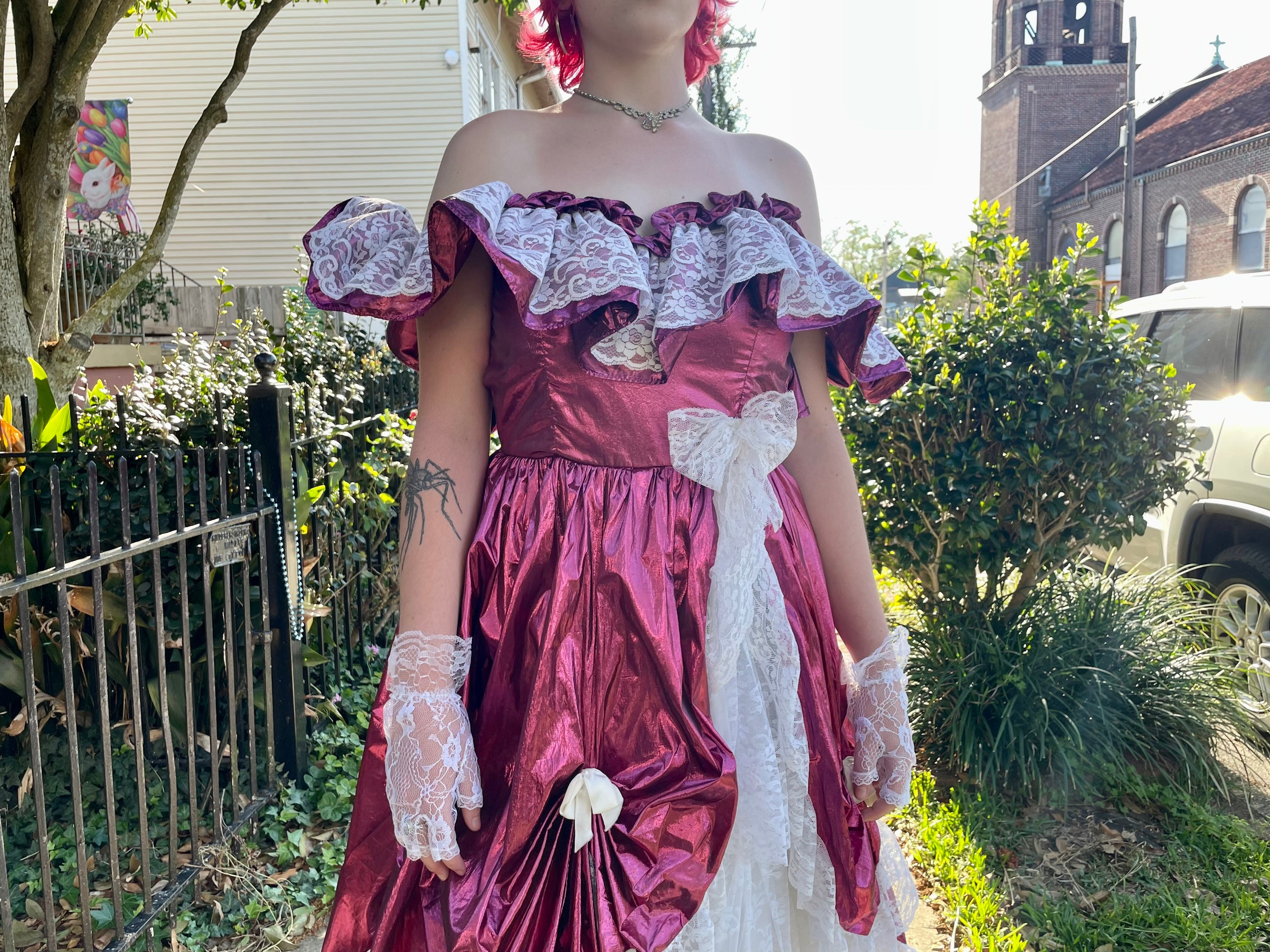 Loralie Originals Pink Princess Dress / 70s 80s Vintage Gown