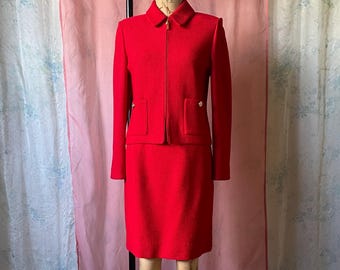 Vintage St. John Collection by Marie Gray Red Black Leather