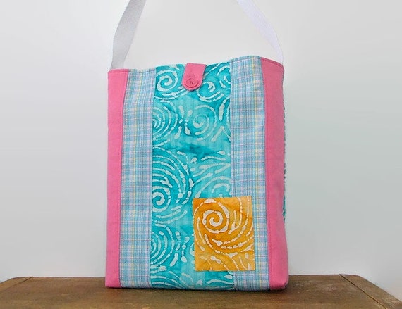 Upcycled Style Bag With Secondhand Textile. Batik Tote Bag. 