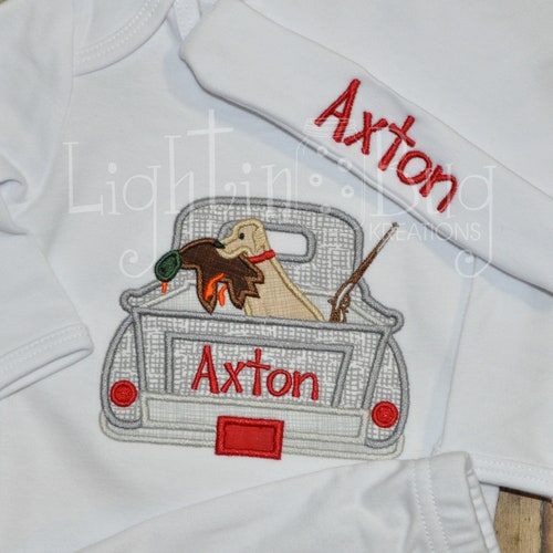 Personalized Duck Hunting/mallard Baby Gown/bodysuit With Hat Etsy