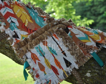 Feathers Arrows Tag Rag Blanket