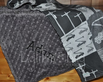 Lineman baby Personalized Minky Blanket / Designer Fabric