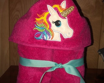 Girl Hooded Towel Unicorn