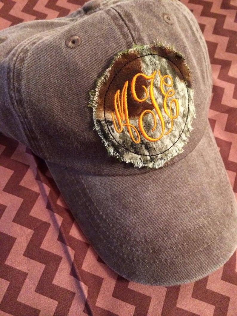 camo monogram hat