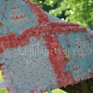 Tribal Tee-Pee Baby Tag Blanket / Minky Blanket