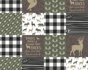 Ducks Trucks and 8 point bucks baby Personalized Minky Blanket / Designer Fabric