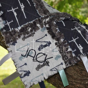 Bébé monteur de lignes / Chambre de bébé monteur de lignes / Papa monteur de lignes / Couverture pour bébé Minky