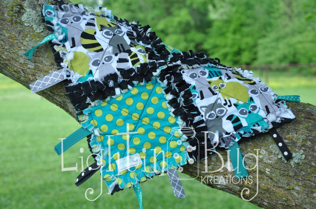 Woodland Baby Tag Blanket / Minky Blanket Raccoon Etsy