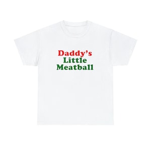 Camiseta unissex Papai Little Meatball Italiano Irônico Engraçado Meme