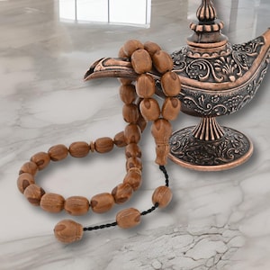 Tasbih de semillas de enebro auténtico, 33 cuentas, misbaha original de Turquía 209019