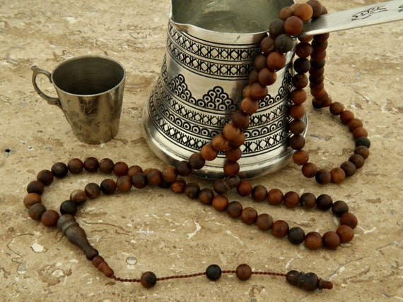 Antique Matte Kuka Tree Natural 99 Beads Islamic Prayer Beads for Muslim  Misbaha 201327 Tasbih Tasbeeh Tesbih Rosary Original Real 