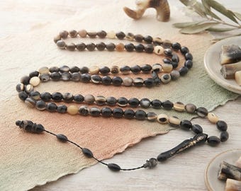 Black Ram horn 99 beads Tasbih, Islamic Prayer Beads, Misbaha, Tesbih 303052
