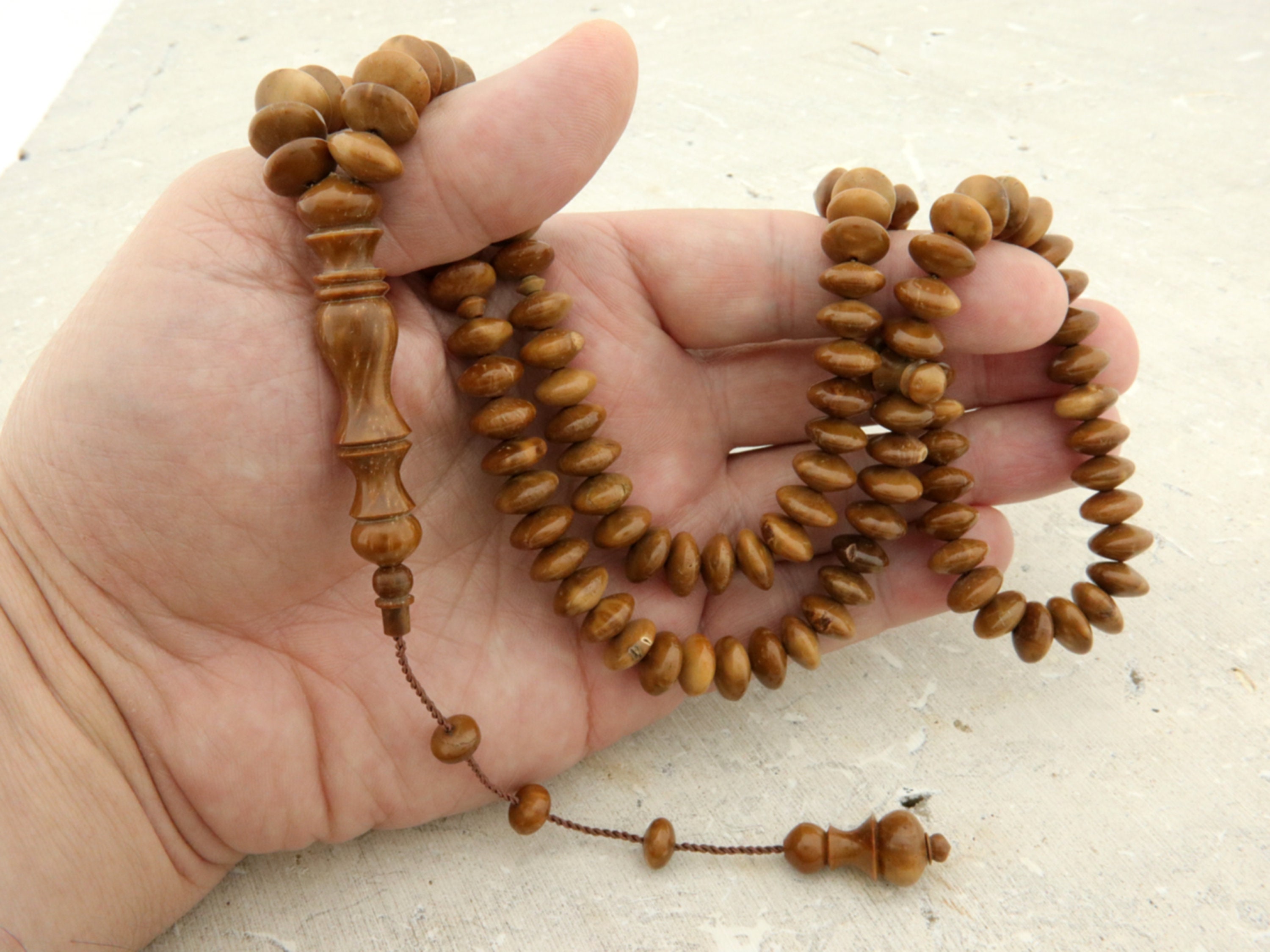Original Real Natural Kuka Tree 99 Beads Islamic Misbaha Tasbih 