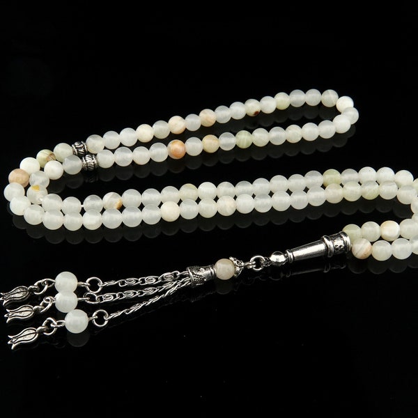 Natural Pakistan onyx gemstone 99 Beads Tesbih, Islamic Prayer Beads Misbaha Tesbih from Turkey