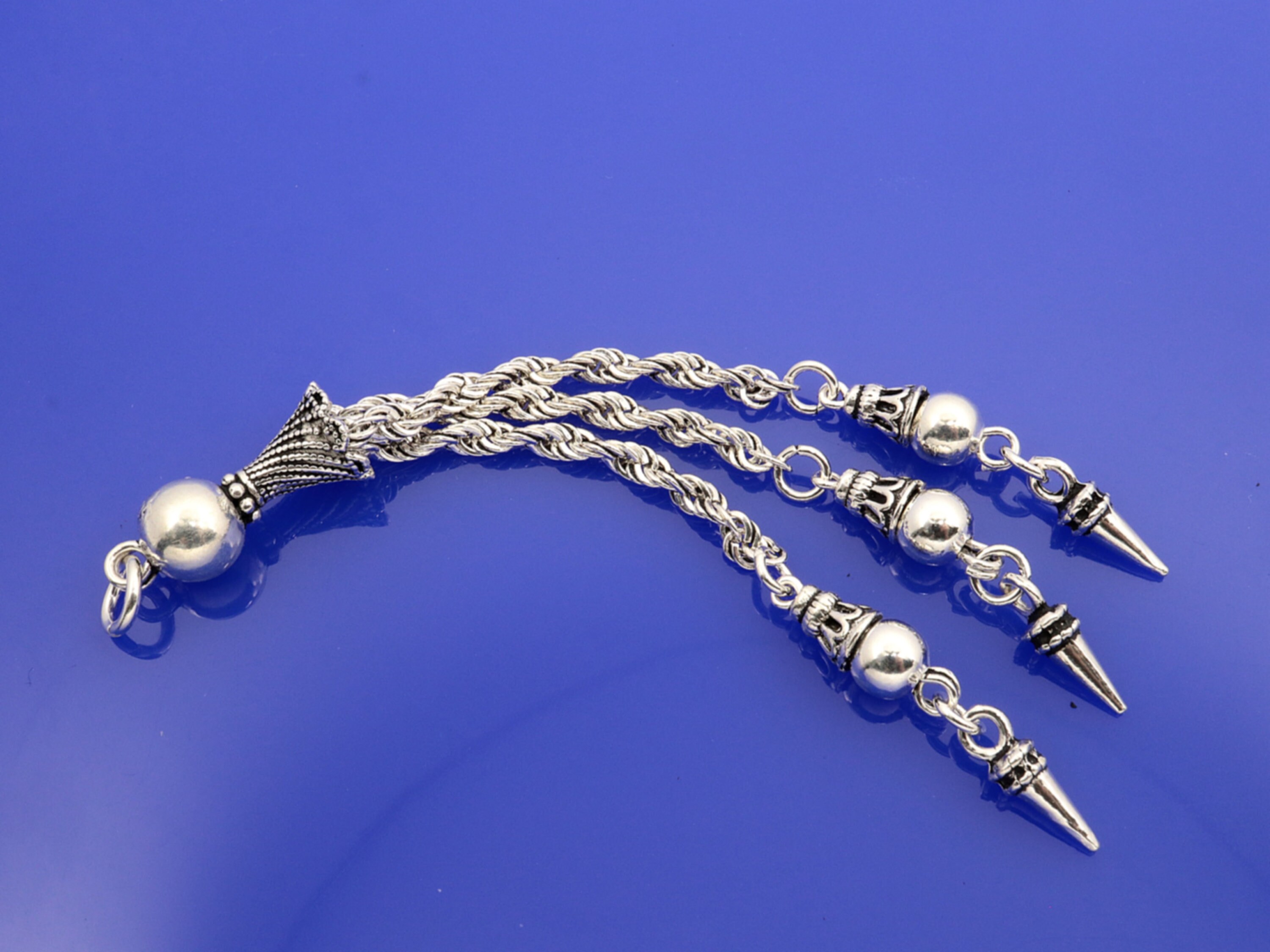 Metal Tassel 925 Silver Islamic Prayer Beads Misbaha 710226