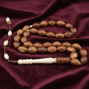 Gran imán de hueso de camello, árbol de Kuka natural 33 cuentas cuentas de oración islámica para musulmanes Misbaha kuka TURQUÍA 201155 Tasbih Tasbeeh Tesbih