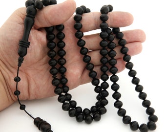 Big Natural Ebony wood 10mm 99 beads Islamic prayer beads for muslim Misbaha 202080  Tasbih Tasbeeh sufi tasbih necklace Original Tespih