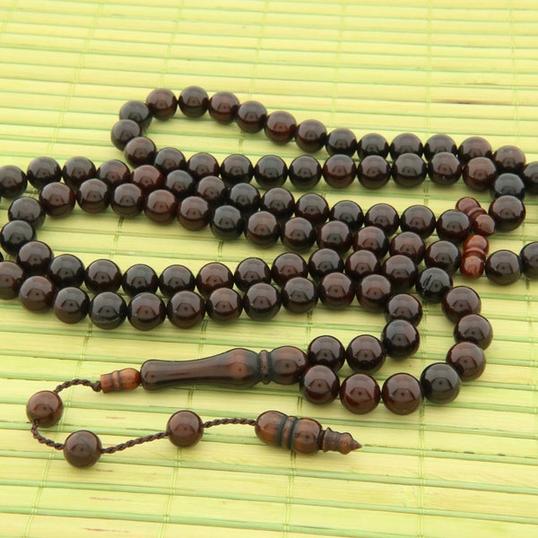 Hennaed Kuka tree 99 beads Islamic prayer beads for muslim Misbaha Tesbih worry muslim 201360 Tasbih Tasbeeh Rosary Original Real Tespih