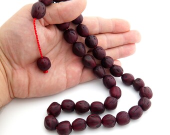 Enormes semillas de árbol de enebro 33 cuentas cuentas de oración islámicas para musulmanes Misbaha de Turquía 209015 Tasbih Tasbeeh Tesbih Rosario Original Real
