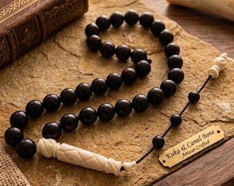 Groot echt gesneden kameelbeen Imame Kuka-boom 33 kralen Islami Misbaha Tasbih 201448