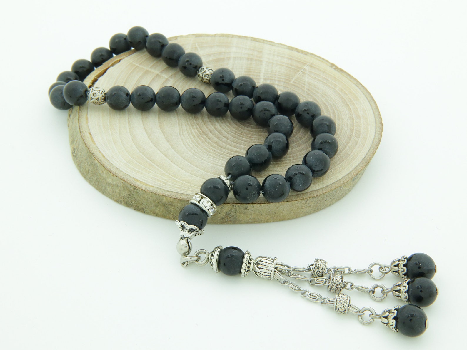Original Patterned matte onix gemstone 33 beads Islamic Prayer | Etsy