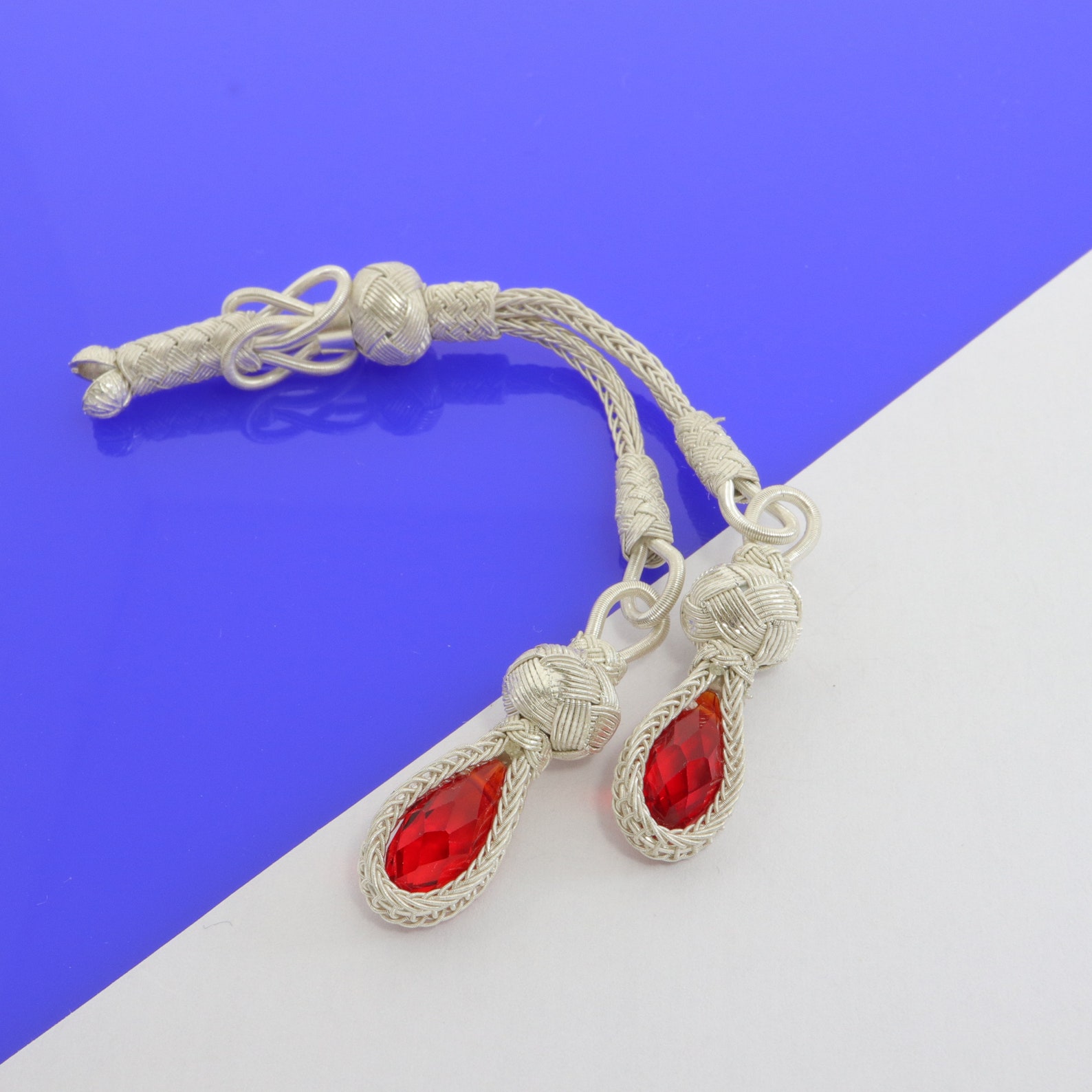 Pompon (tassel) Pour Chapelet/tasbih En Argent 925 - Tricoté Main à La Kazaz, Design Spécial - Turquie