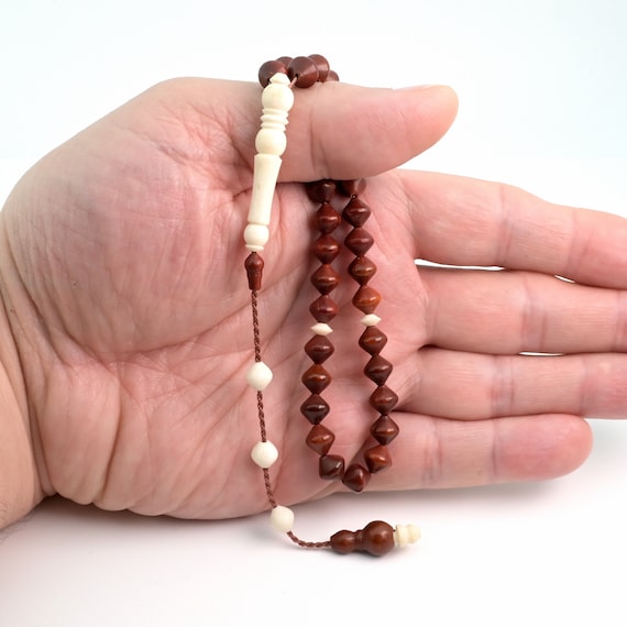 Tasbih Islamico In Pietra D'Onice - Rosario Da Preghiera Con 99 Perline, Misbaha Con Nodi Per Il Dhikr, Regalo Spirituale