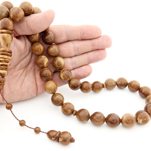 Huge Kuka tree natural 33 beads Islamic prayer beads for muslim Misbaha   201337 Tasbeeh Tesbih kuka tasbih Rosary Original Real