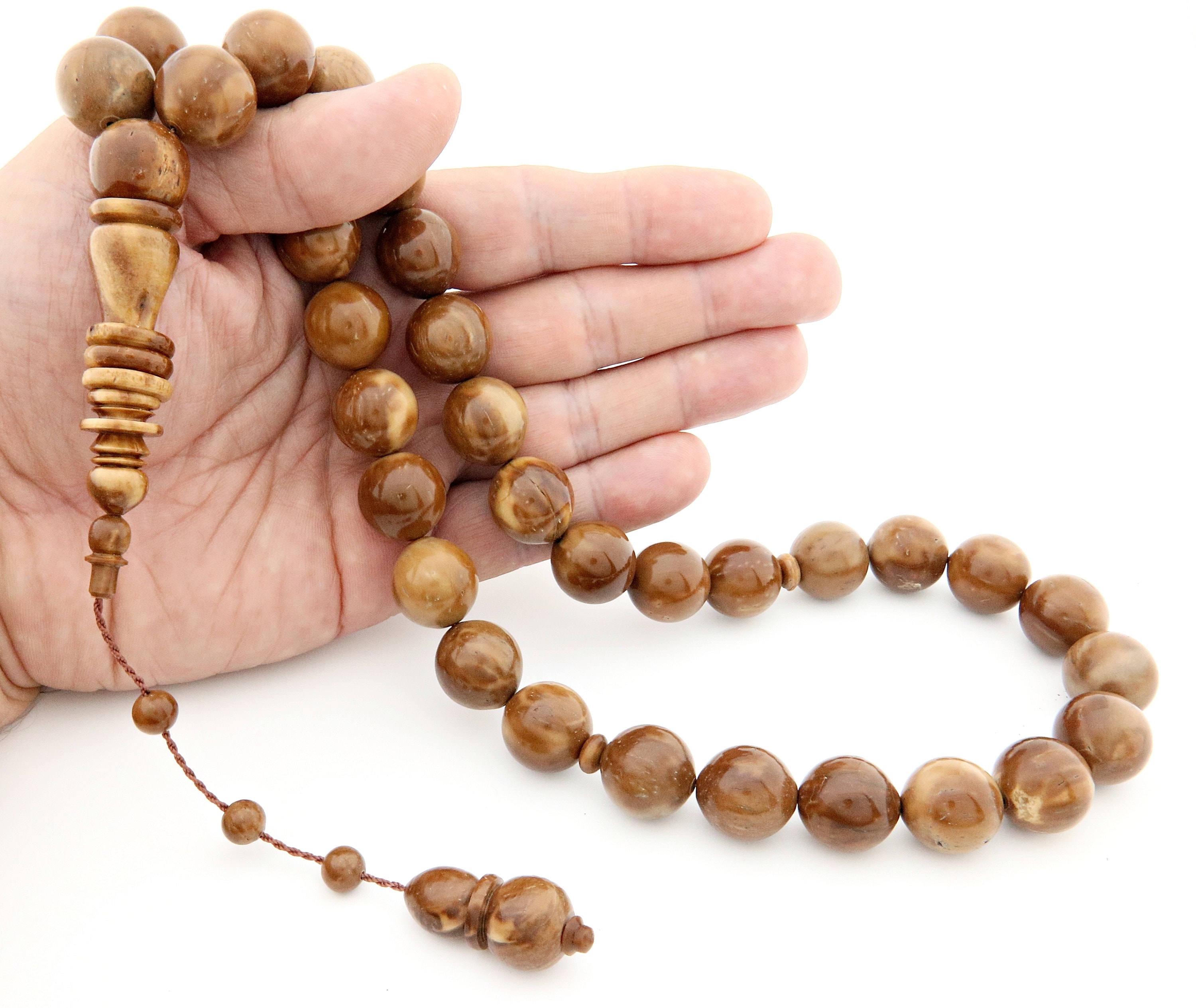 Huge Kuka Tree Natural 33 Beads Islamic Prayer Beads for Muslim