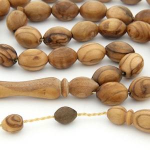 Big Natural olive tree 33 beads Islamic prayer beads for muslim Misbaha Tesbih worry muslim 213053 Rosary Original Real, Gift for muslim