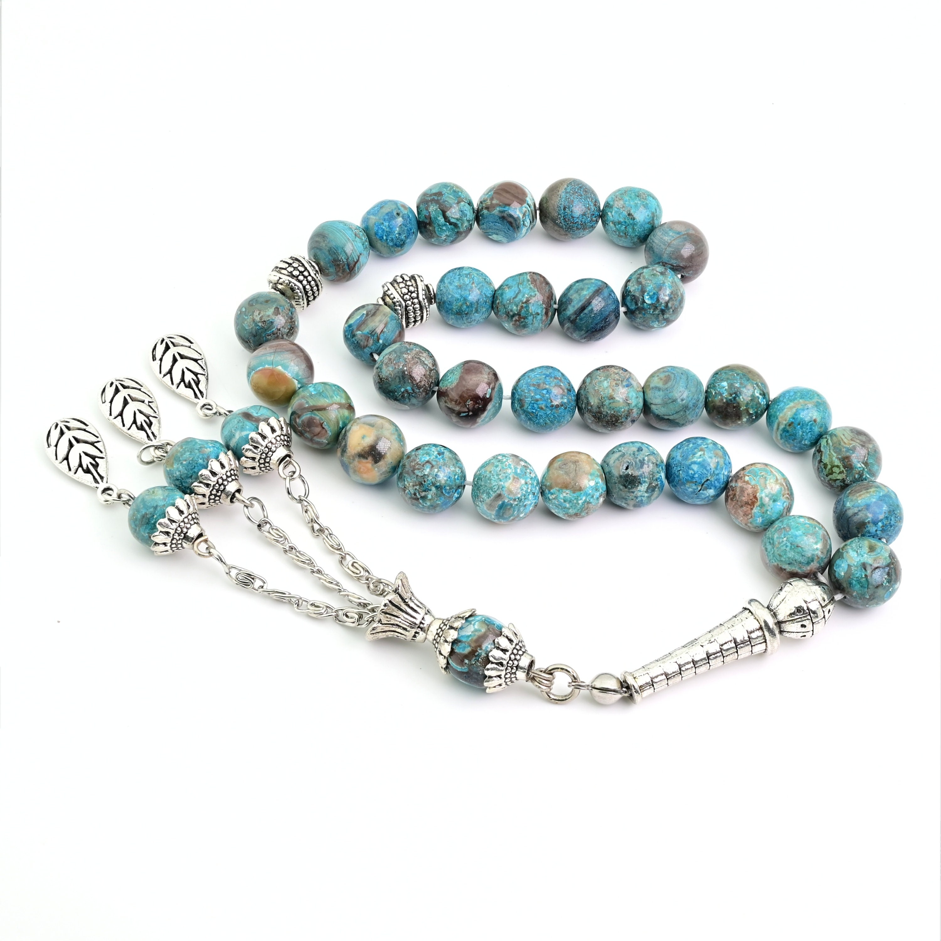 Big Ocean Jasper Stone 33 Beads Islamic Prayer Beads Misbaha From