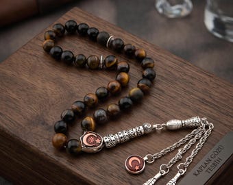 Tiger eye 33 beads Tasbih, Islamic Prayer Beads, Misbaha, gift tasbeh 108025