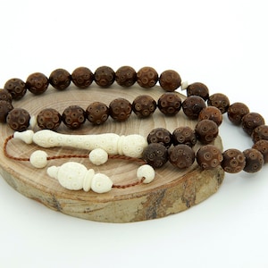 Big carving camel bone imam Kuka tree 33 beads Islamic prayer beads for muslim Misbaha 201272 Tasbih Tasbeeh Tesbih kuka tasbih Rosary Real